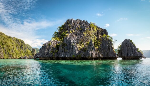 Rock Formation Coming Out Of Lagoon Coron Philippines 2025