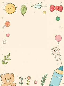 cute cartoon frame with soft colors