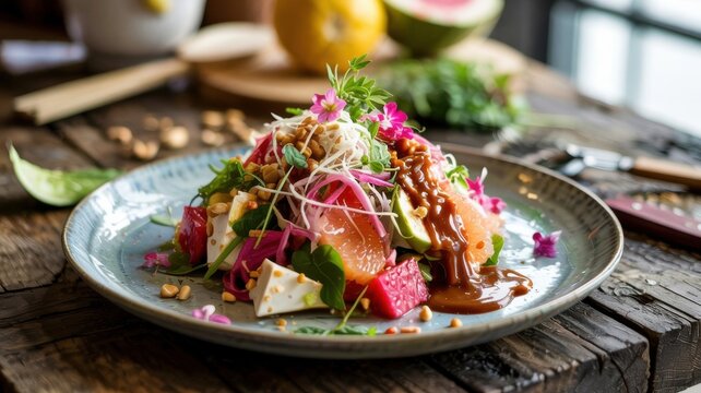 Malaysian cuisine. Rojak is a famous "eclectic" salad.