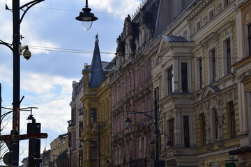 Historical architecture of Piotrkowska Street in Lodz © Sergey