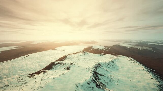 aerial survey of glacier and ridge at dawn, mapping patterns of ice and terrain for scientific research, dataset ready for analysis and monitoring