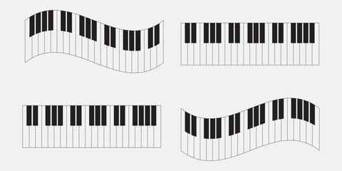 Naklejka premium Piano keys. Organ keyboard. Vector 3d illustration