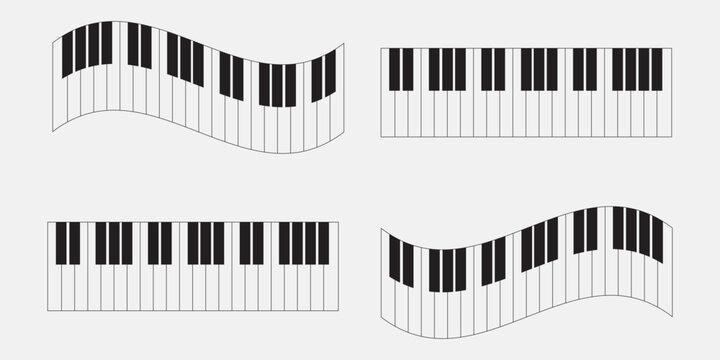 Piano keys. Organ keyboard. Vector 3d illustration