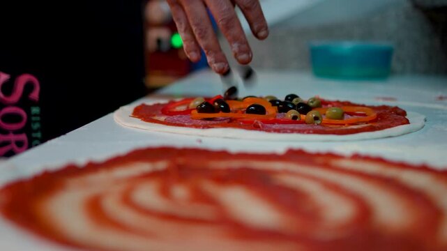 Professional Pizzaiolo Chef Makes Traditional Italian Pizza