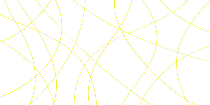 A minimalist abstract illustration featuring thin yellow curved lines on a stark white background