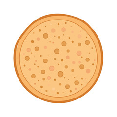 Fototapeta premium A flat vector illustration of a classic cheese pizza viewed from above with a subtle shadow