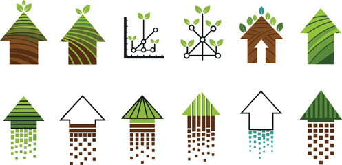 Obraz premium Eco friendly growth and development icons