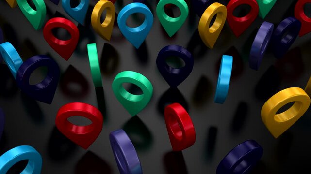 Travel Animation. Black background, loop, 3d rendering, 4k resolution
