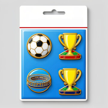pin, boton, balompi&eacute;, bal&oacute;n, bailes, copa, deporte, trofeo, dorada, beca, ganador, certamen, juego, vector, ilustraci&oacute;n, campeones, icono, ganar, exitos, galardon, s&iacute;mbolo, gol, logro, mundo, equipo, 
