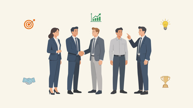 Business team collaboration handshake