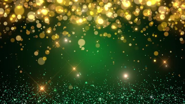 natural green yellow bokeh logo particles background