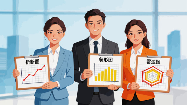 Business team with data charts