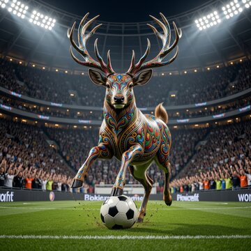 venado, estadio, juego, pelota, soccer, futbol, animal, decoraciones, arte, objeto, souvenir, estatuilla, madera, estatua, dragones, tradicional, cultura, china, mam&iacute;fero, iguana, zoo, gol, deporte, b