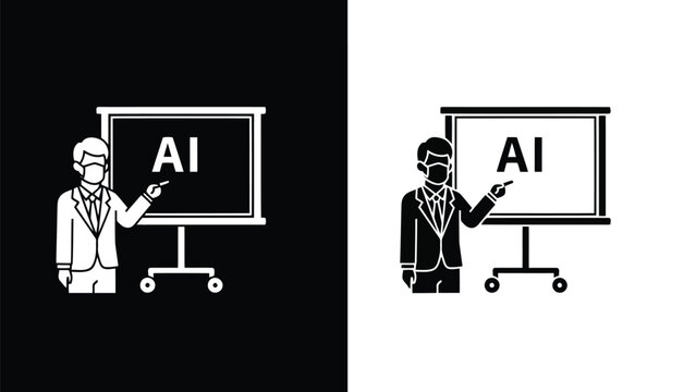 Contrast between traditional teaching and modern artificial intelligence education methods Vector