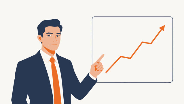 Businessman presenting growth chart