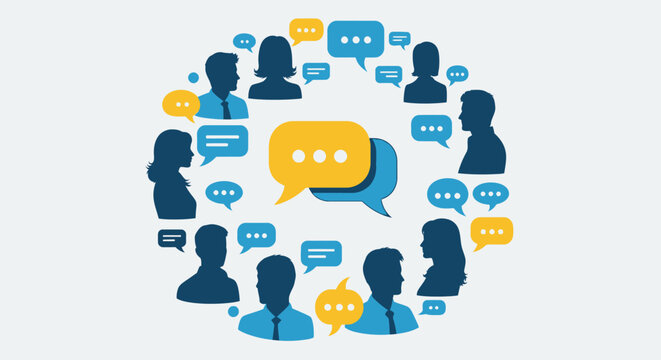 People Communicating in a Group Setting.