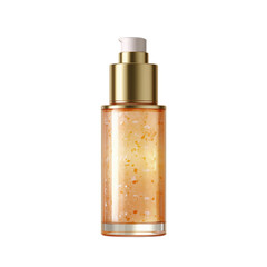 Naklejka premium Clear Bottle With Dropper Holds Golden Liquid for Skin Care