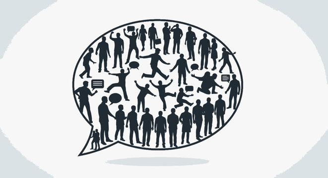 Diverse group of people communicating.