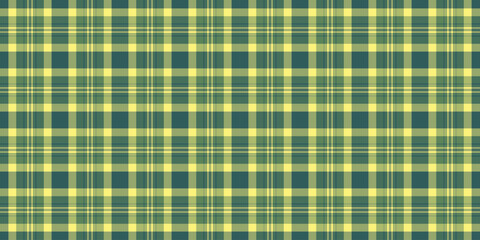 Obraz premium Preppy tartan fabric background, 2026 pattern plaid vector. Majestic check seamless textile texture in lime and green colors.