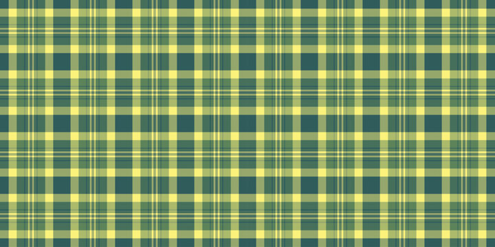 Preppy tartan fabric background, 2026 pattern plaid vector. Majestic check seamless textile texture in lime and green colors.
