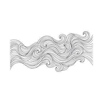 Wavy lines in a swirling pattern.