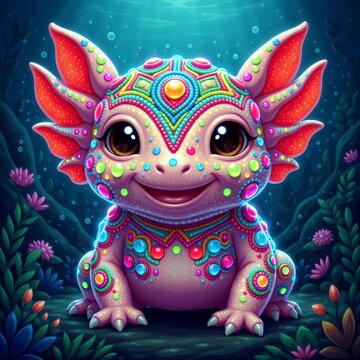 ajolote, mexico, dibujos animados, animal, dragones, cuca, chistoso, ilustraci&oacute;n, vector, car&aacute;cter, juguete, arte, extranjero, administrar, halloween, diversi&oacute;n, diablo, designio, alegre, s&iacute;mbolo, bic