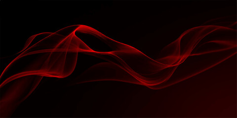 Abstract red smoky design with dynamic swirl against a black background. Expresses energy and motion. © NOT BAD