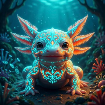 ajolote, mexico, dibujos animados, animal, dragones, cuca, chistoso, ilustraci&oacute;n, vector, car&aacute;cter, juguete, arte, extranjero, administrar, halloween, diversi&oacute;n, diablo, designio, alegre, s&iacute;mbolo, bic