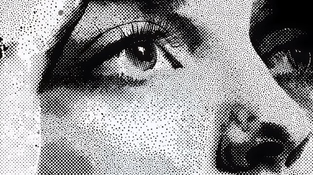 Dot Matrix Vision: Abstract Monochrome Eye Art Design