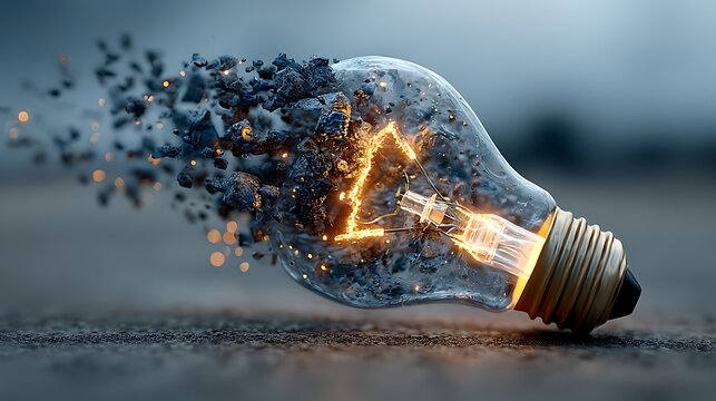 Creative idea concept with shattering light bulb innovation wallpapers