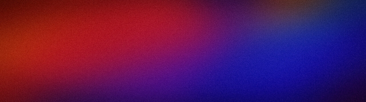 Vibrant abstract background banner with grainy texture and deep red purple blue tones