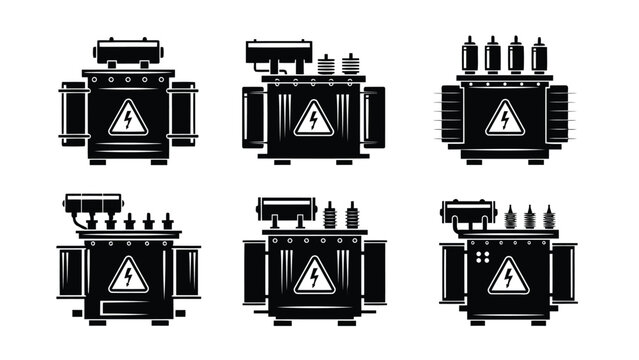 Vintage-style computer hardware components arranged in a grid layout Vector