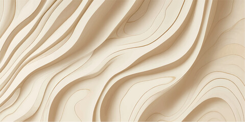 Fototapeta premium Wooden Wave Pattern Texture - Abstract background featuring a rich dark brown wood texture with flowing wave patterns. Ideal for design projects