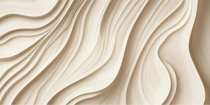 Abstract wooden wave pattern with carved texture and natural wood grain