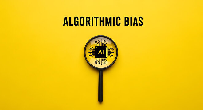 Algorithmic Bias in Decision Making Concept. Artificial Intelligence Inequality, Ethical Risk and Fairness Issues in Automated Systems