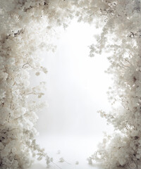White flower arch digital backdrop. Floral fine art backgrounds. White room with arch. Maternity backgrounds. Backlit floral arch studio backdrops