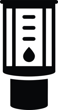 a rain gauge with cylindrical body and base the entire image silhouette vector illustration on transparent background