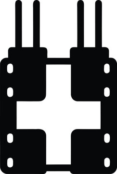 a capacitor with two parallel plates the entire image silhouette vector illustration on transparent background