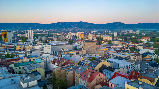 Jested tower overlooking Liberec town in Czech republic