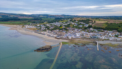 Sunset panorama view of Marazion town in England © dudlajzov