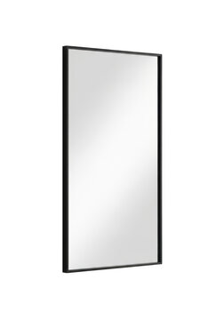 Modern Rectangular Wall Mirror with Thin Black Frame isolated on transparent background