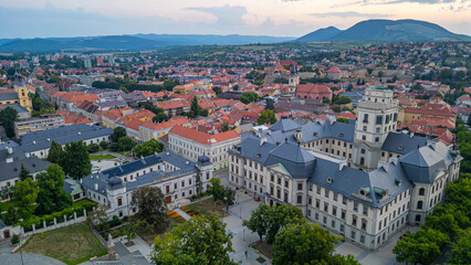 Fototapeta premium Sunrise panorama of Eszterhazy Karoly Catholic University at Ege