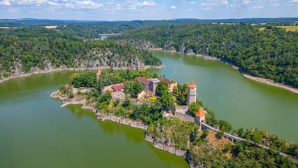 Fototapeta premium Panorama view of Zvikov castle in Czech republic