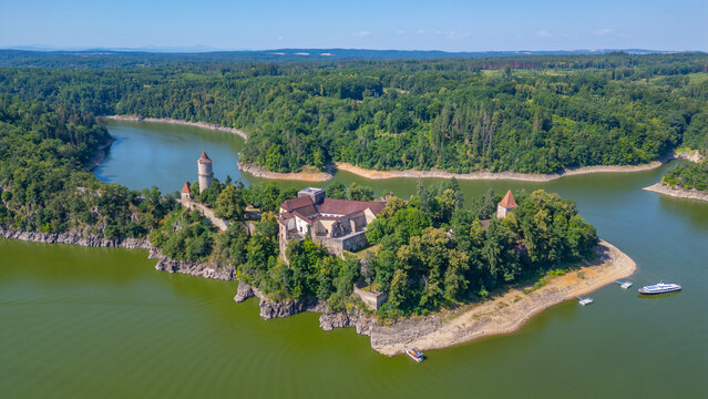 Panorama view of Zvikov castle in Czech republic