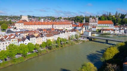 Obraz premium Panorama view of Austrian town Steyr