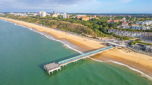 Sunrise view of Boscombe pier at Bournemouth, England