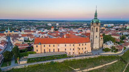 Obraz premium Sunset panorama view of Melnik in Czech republic