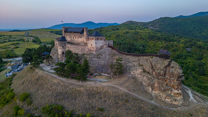Obraz premium Sunset view of Boldogko castle in Hungary