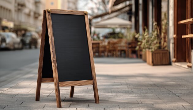 Versatile Sandwich Board Stand With Chalkboard For Special Menu Announcements Or Education In Restaurants, Cafes, And Schools. Portable Easel For Outdoor Use.