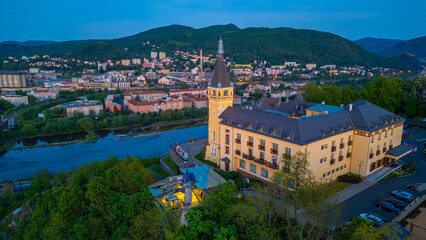 Sunset view of Vetruse hill in Usti nad Labem, Czech republic © dudlajzov